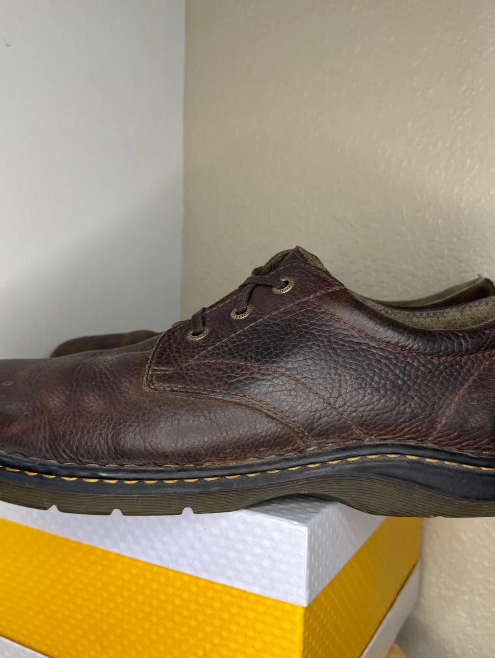 Dr. Martens 3 Eye Oxford Shoes Men’s 13 Brown Leather Distressed Y2K Punk Grunge